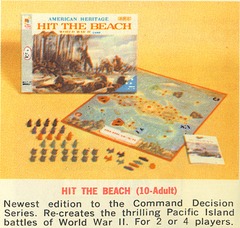 Hit the Beach World War II Game Â© 1965 Milton Bradley 4510 vf/g